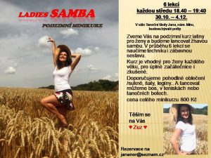 30. 10. – 4. 12. Minikurz Ladies Samba se Zuzkou